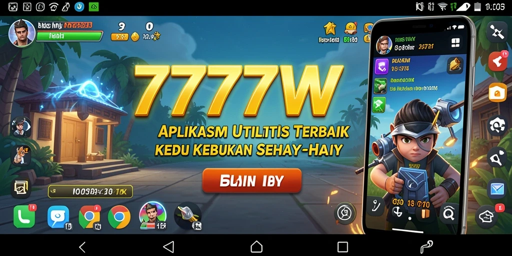 Tampilan screenshot 7777W menunjukkan antarmuka pengguna yang sederhana dan intuitif.