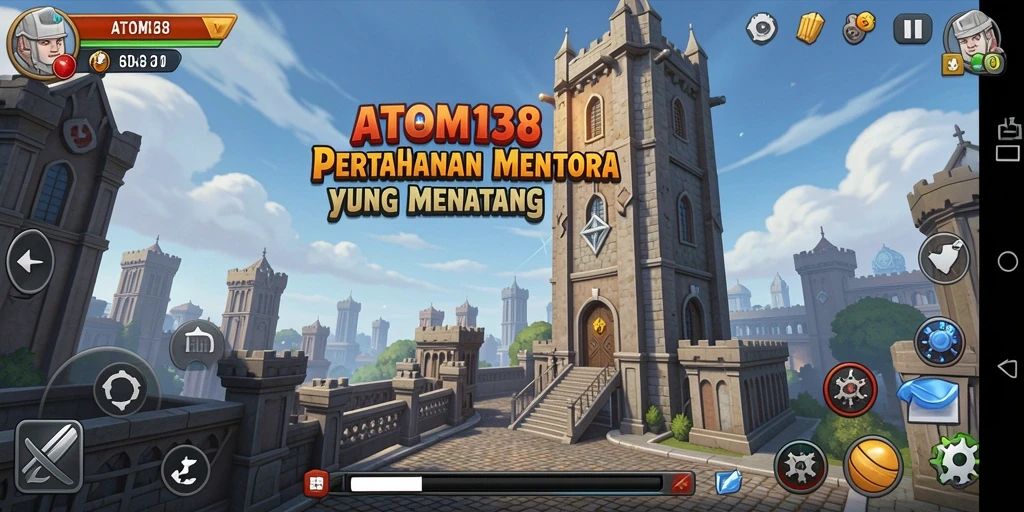 Tampilan gameplay menawan dari ATOM138 dalam aksi Tower Defense.