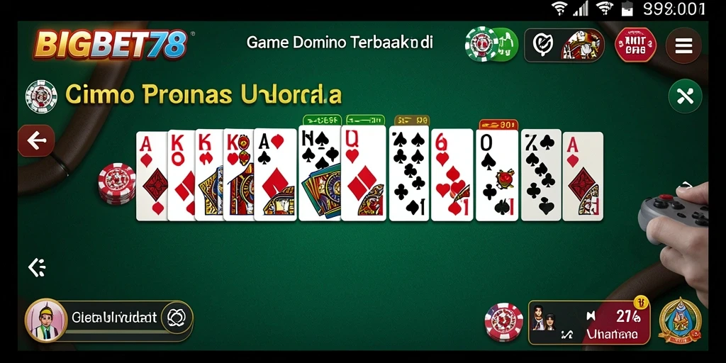 Screenshot menunjukkan gameplay seru dari aplikasi Domino BIGBET78.