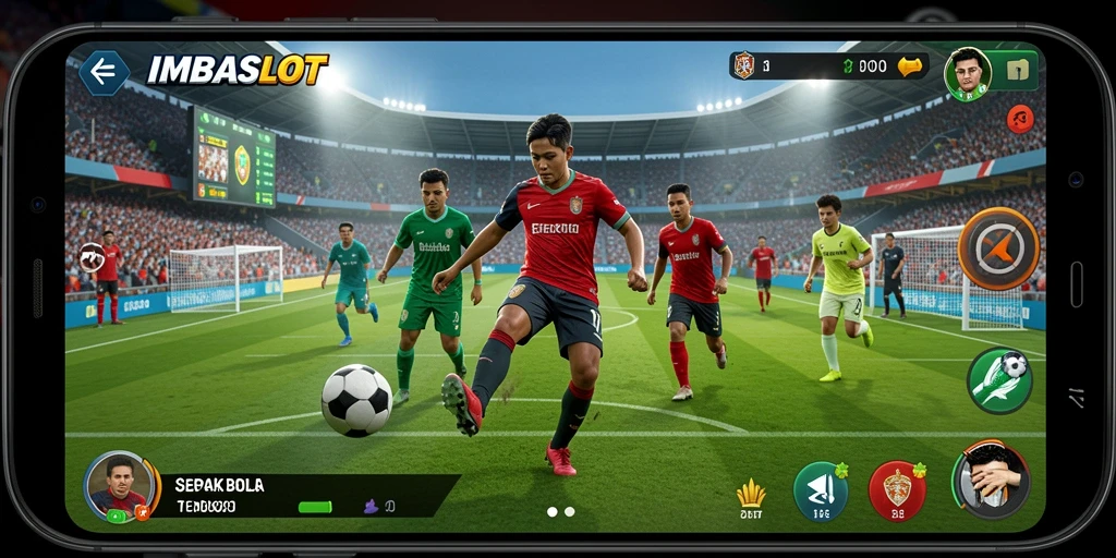 Tampilan menarik dari gameplay sepak bola di IMBASLOT.