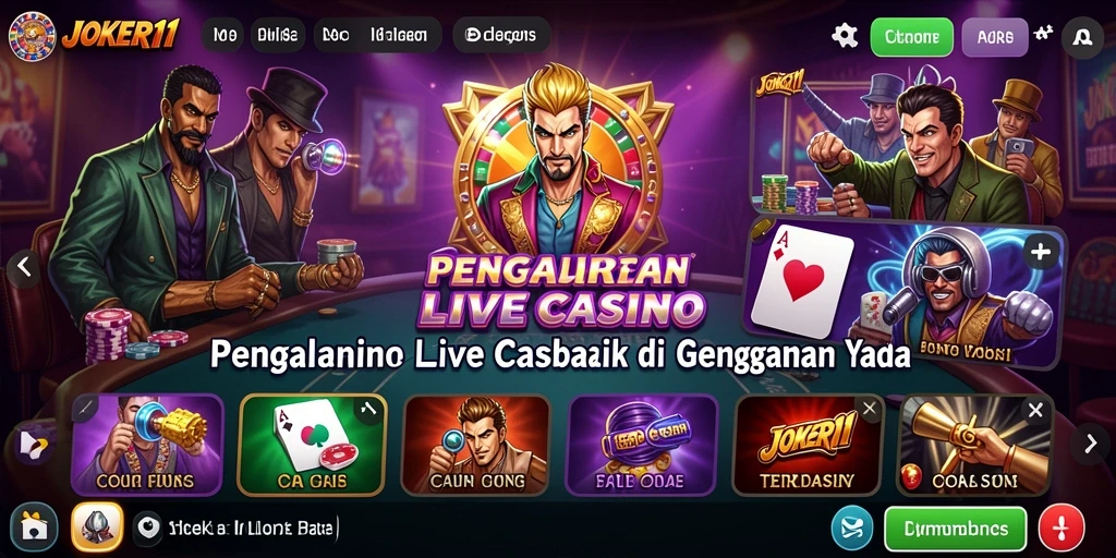 Screenshot JOKER11 menampilkan dealer profesional dan gameplay Live Casino yang interaktif.