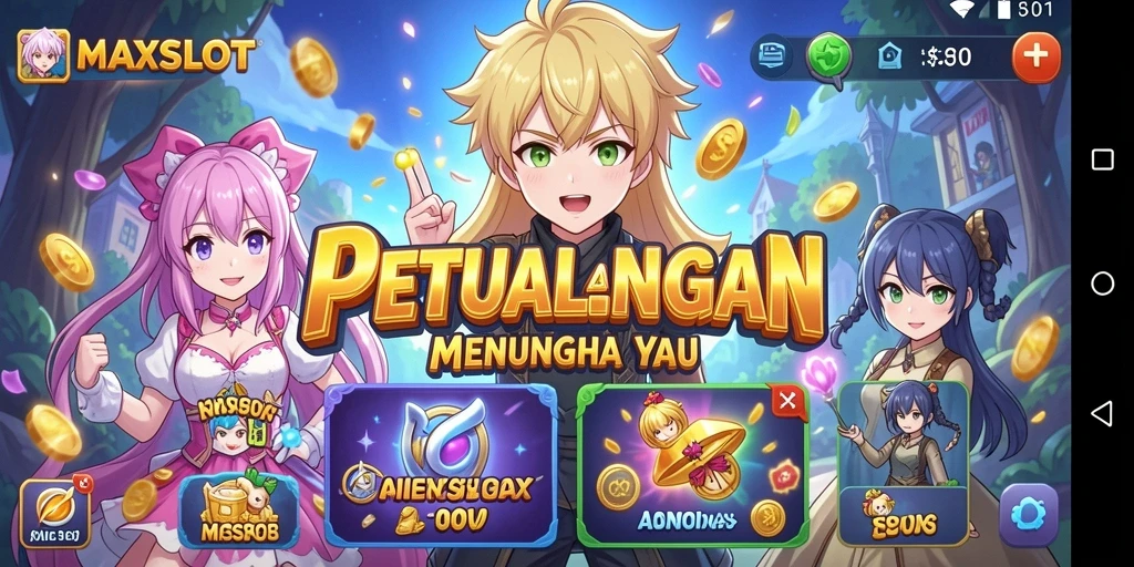 Tampilan gameplay <strong>MAXSLOT</strong> yang penuh warna dan dinamis.