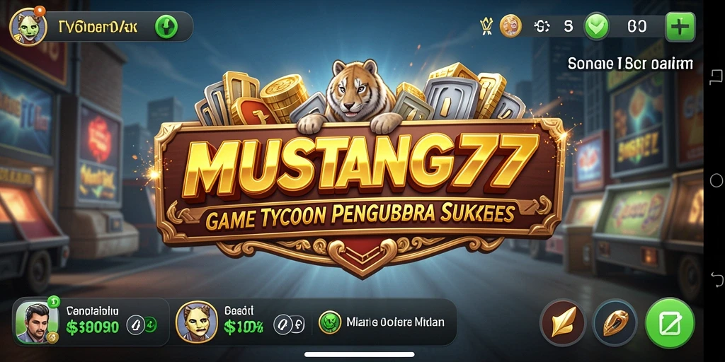 Screenshot gameplay MUSTANG77 yang menampilkan aktivitas pengelolaan bisnis Tycoon.