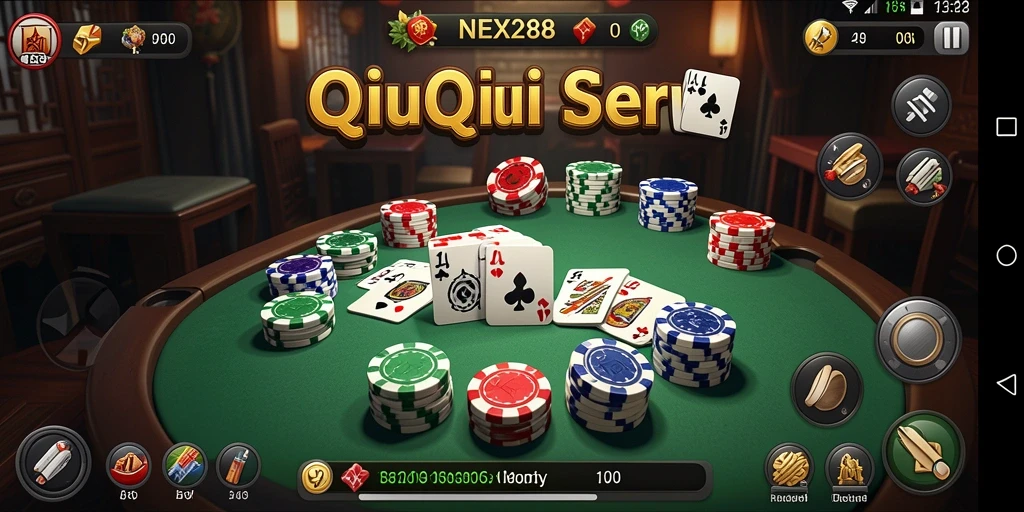 Tampilan gameplay NEX288 yang seru dalam permainan QiuQiu.