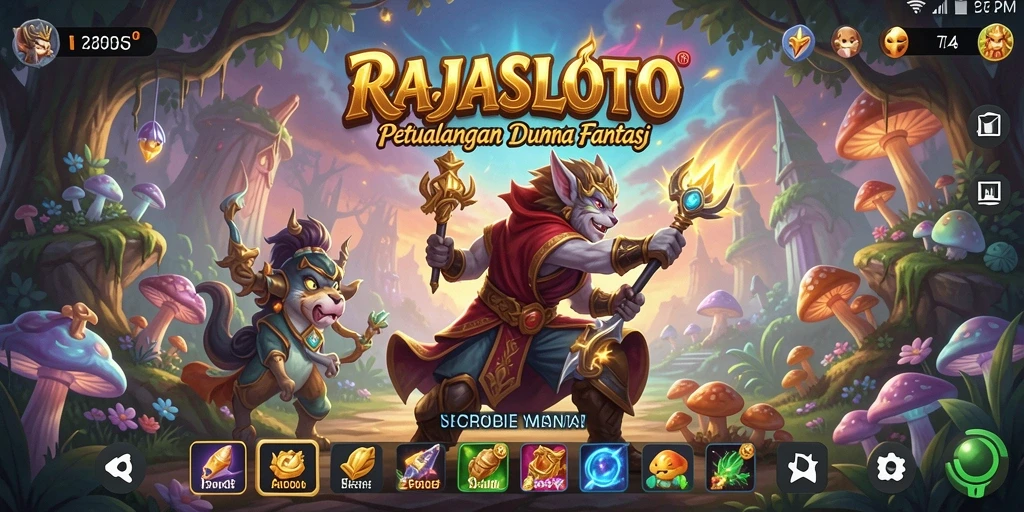 Tangkapan layar menunjukkan aksi seru dalam game ARPG RAJASLOTO.