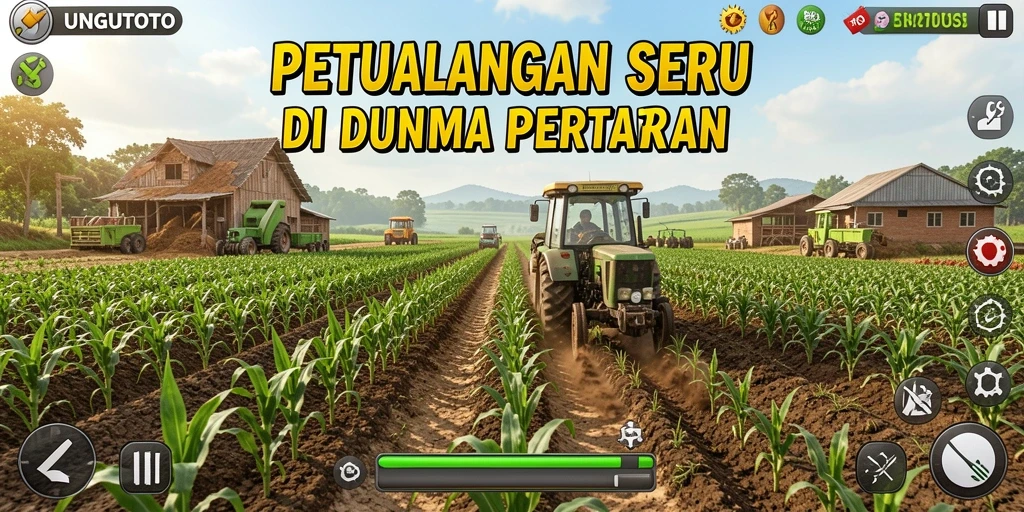 Tampilan gameplay UNGUTOTO yang seru dan menarik di dunia pertanian.