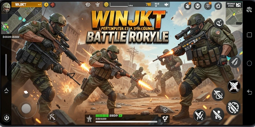 Gameplay WINJKT yang mendebarkan di arena Battle Royale.